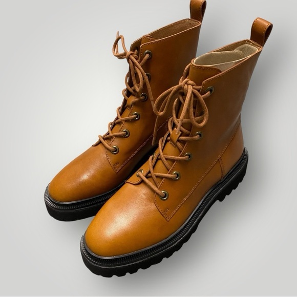 Madewell The Rayna Lace-Up Boot in Brown Leather Size 8.5 - Picture 2 of 13